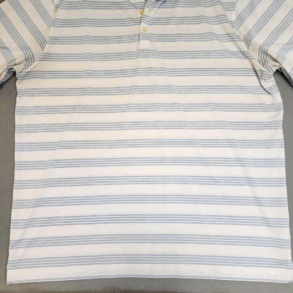Nike Polo Shirt Mens 2XL White Striped Nike Dri-Fit Short Sleeve - Picture 6 of 15